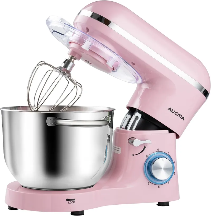 Aucma Stand Mixer Kitchen Electric Mixer with Dough Hook, Wire Whip & Beater